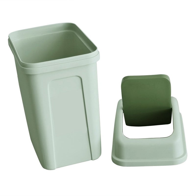 Teyyvn 7 Liter / 1.8 Gallon Plastic Trash Can, Small Garbage Can with Swing Lid (Green) - Image 4